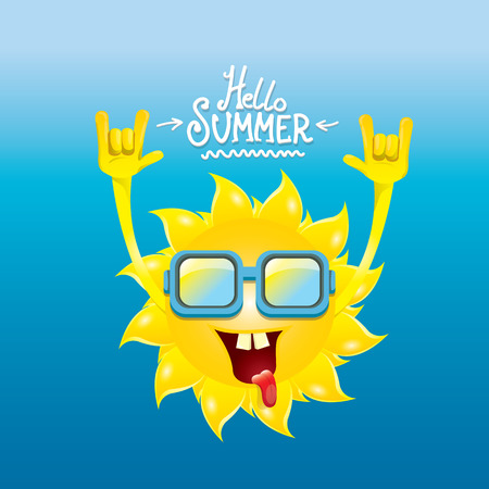 Hello summer rock n roll poster summer party.のイラスト素材