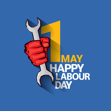Happy labour day vector labelのイラスト素材