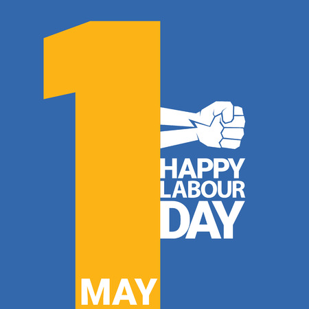 Happy labour day vector labelのイラスト素材