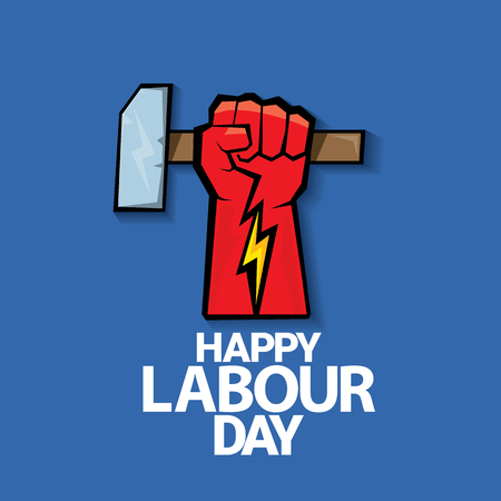 Happy labour day vector labelのイラスト素材