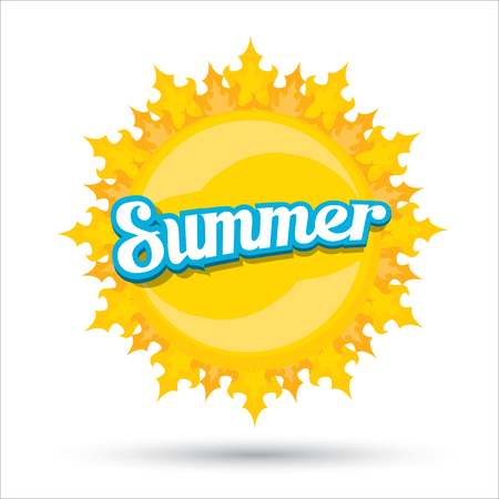 vector summer label. summer icon with sun.のイラスト素材