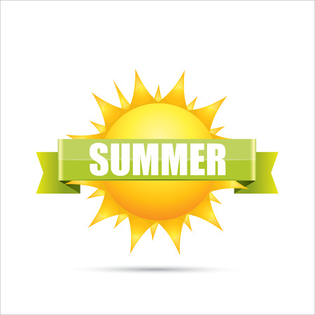 vector summer label. summer icon with sun.のイラスト素材