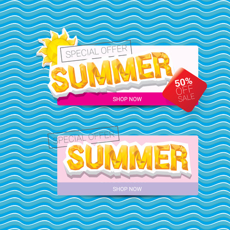 vector summer sale bright label design template .のイラスト素材