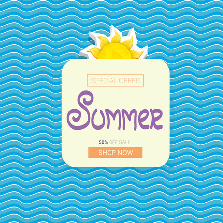 vector summer sale bright label design template .のイラスト素材