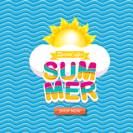 vector summer sale bright label design template .のイラスト素材