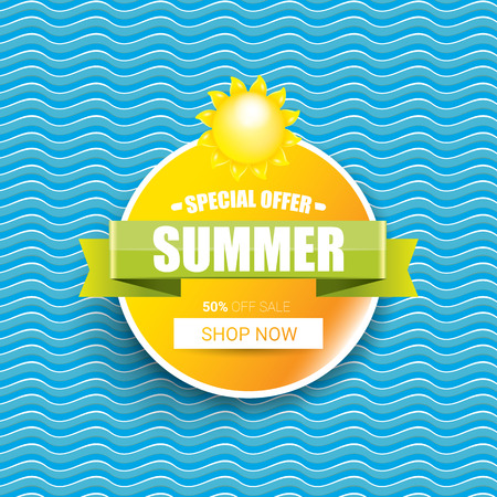 Summer sale bright label design template .のイラスト素材