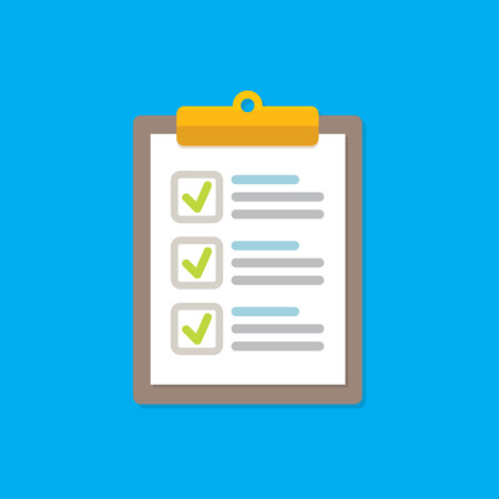 vector Clipboard icon with green checkmarksのイラスト素材