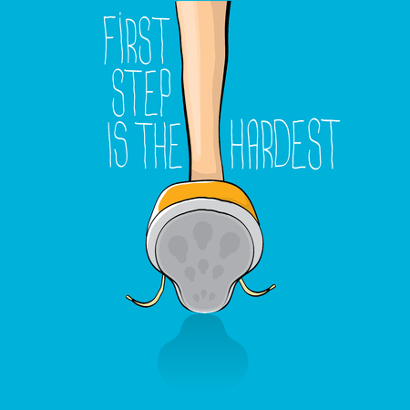 vector hipster sneakers with motivation quoteのイラスト素材