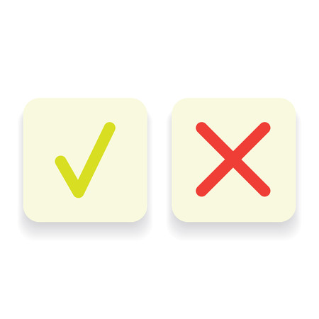 line green check mark or check box icons setのイラスト素材
