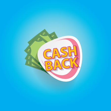 vector cash back icon isolated on blue background.のイラスト素材