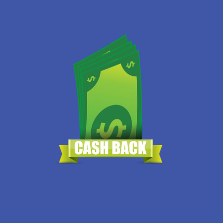 vector cash back icon isolated on blue background.のイラスト素材