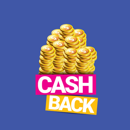 vector cash back icon isolated on blue background.のイラスト素材