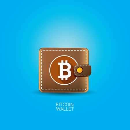 vector bitcoin wallet icon with coinsのイラスト素材