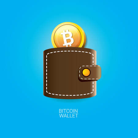 vector bitcoin wallet icon with coinsのイラスト素材