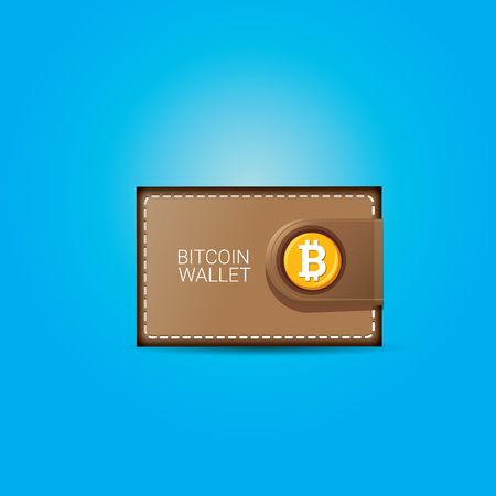 vector bitcoin wallet icon with coinsのイラスト素材