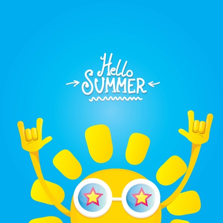 hello summer rock n roll poster. summer partyのイラスト素材