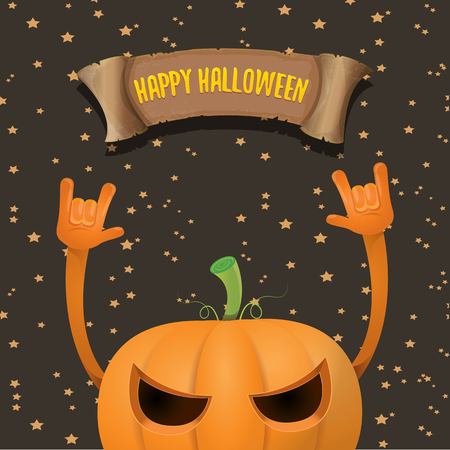 vector halloweenrock n roll pumpkin characterのイラスト素材