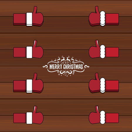 vector Santa Claus like hand icon isolated on wooden background . thumbs up santa hand symbol.のイラスト素材