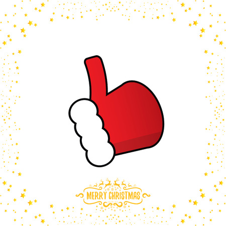 Vector funky cartoon Santa Claus thumbs up iconのイラスト素材