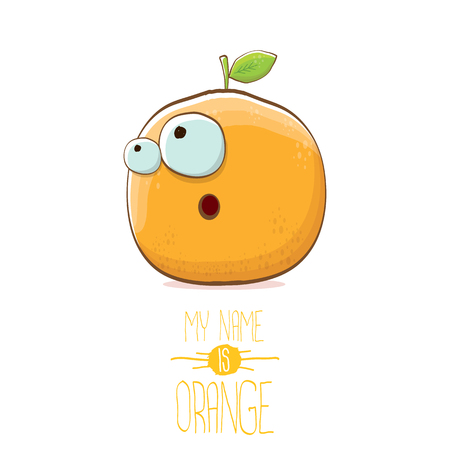 vector funny cartoon cute orange character isolated on white background.のイラスト素材