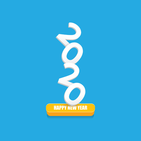 2020 Happy new year creative design background or greeting card. 2020 new year numbers on blueのイラスト素材