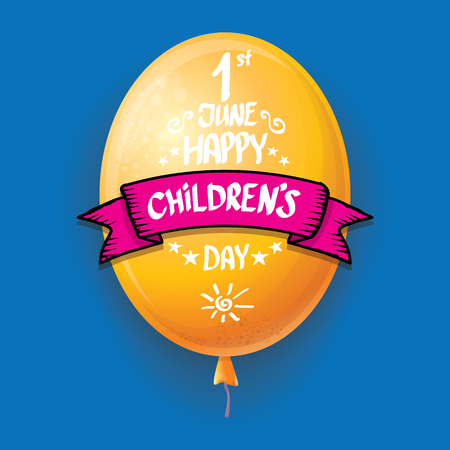 1 june international childrens day background. happy Children day greeting card with balloons in sky. kids day posterのイラスト素材