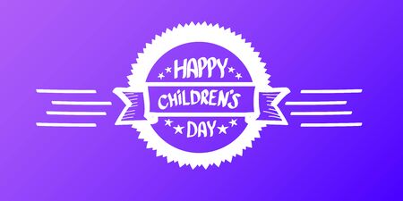 1 june international childrens day cartoon horizontal banner background. happy Children day greeting card. icon or label. Cartoon kids day poster. Children day bannerのイラスト素材