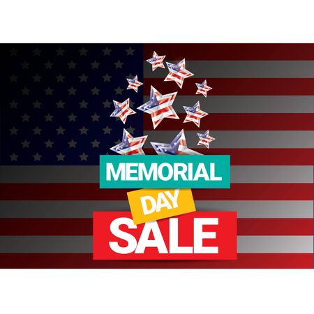 vector memorial day sale banner. memorial day sale label.のイラスト素材