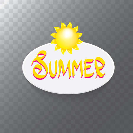 vector summer sale modern design template web banner or poster. Summer sale label with typographic text on transparent backgroundのイラスト素材