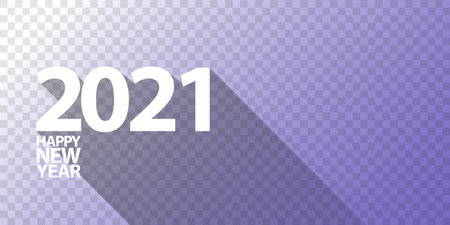 2021 Happy new year horizontal banner background or greeting card with text. vector 2021 new year numbers isolated on transparent horizontal backgroundのイラスト素材
