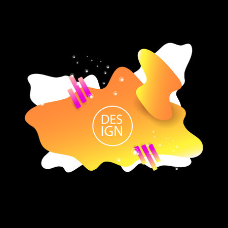 modern abstract vector orange banner on solid black background. Gradient abstract banner with flowing liquid shapes for   flyer or infographics design. Vector illustrationのイラスト素材