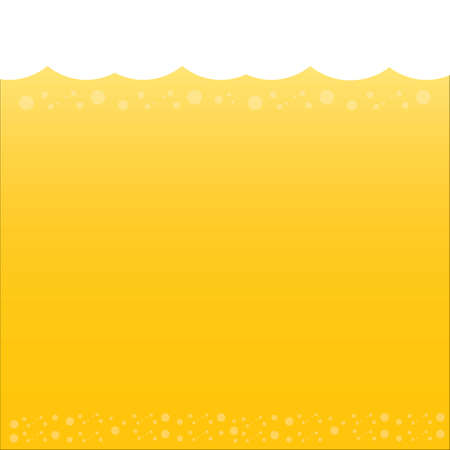 vector beer background with white foam and bubbles. light beer poster design templateのイラスト素材