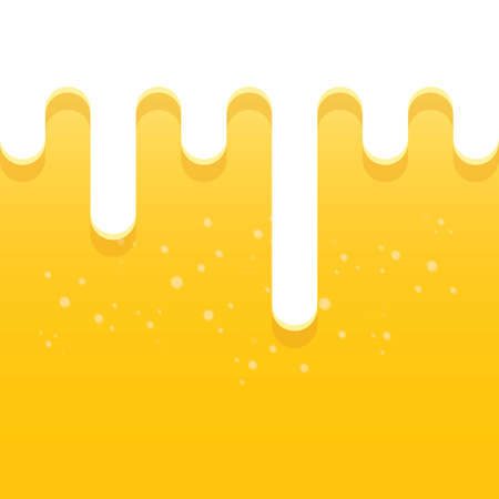 vector beer background with white foam and bubbles. light beer poster design templateのイラスト素材
