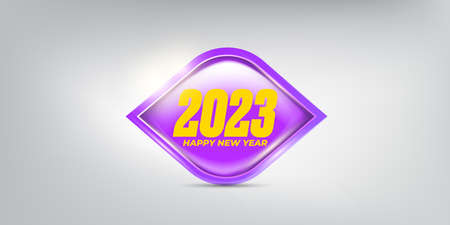 2023 Happy new year horizontal banner background and 2023 greeting card with text.のイラスト素材