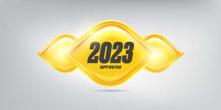 2023 Happy new year horizontal banner background and 2023 greeting card with text.のイラスト素材