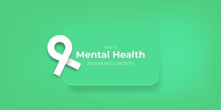 Mental Health Awareness Month in May. Vector Mental Health month Poster, card, banner, flyer and background.のイラスト素材