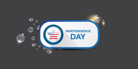 Independence Day USA Banner, background and Greeting Card with Star with usa flag. 4th of July United States Independence Day Celebration Design Vector Illustration. Independence day poster templateのイラスト素材