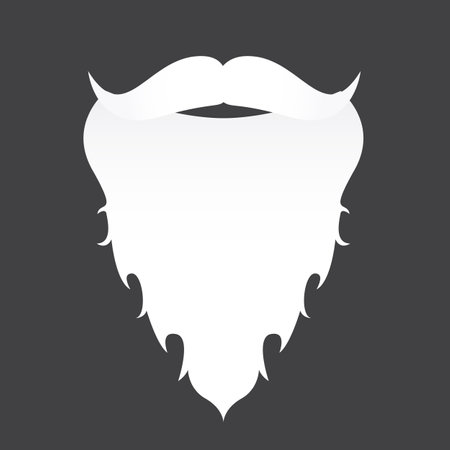 Santa Claus with beard vector illustration isolated on grey background. Christmas hipster poster for party or greeting card. Santa Hipster Claus. Vector merry christmas art design background.のイラスト素材