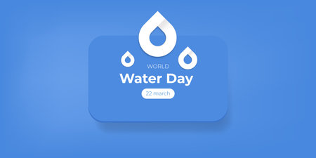 World Water Day: Simple Blue Drop Illustration for Environmental Awareness and Sustainable Resource Useのイラスト素材