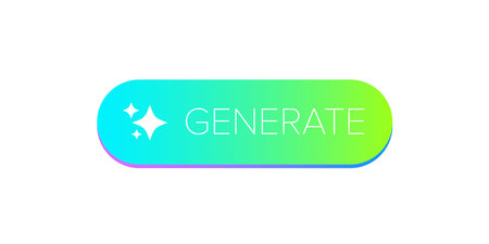 AI generated gradient neon button for artificial intelligence generate app vector design. Artificial intelligence generate button for web application and AI generation online tool UIのイラスト素材