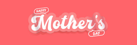 happy Mothers DAY groovy aesthetic sticker design isolated on pink. Mothers day motto sticker, tag, retro label, banner, ribbon, label png with quote. National mom dayのイラスト素材