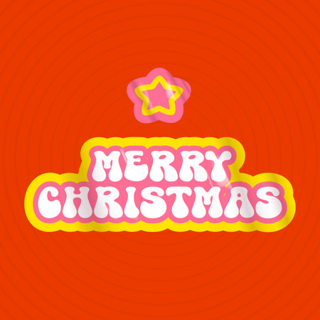 Merry Christmas quote red square banner vector design, creative holiday typography, modern festive graphic art for cards, invitations, social media banners, and seasonal decorations. Merry Christmasのイラスト素材