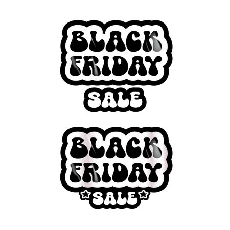 Black Friday SALE black and white sticker isolated on white. black friday Price sale sticker, sale sticker, price tag, retro label, sale or discount sticker, promotional badge set, shopping label pngのイラスト素材