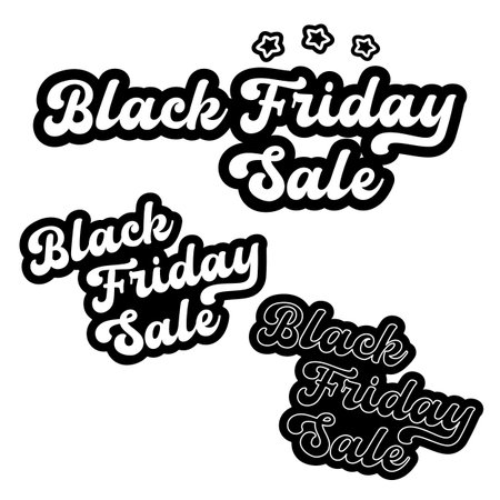 Black Friday SALE black and white sticker isolated on white. black friday Price sale sticker, sale sticker, price tag, retro label, sale or discount sticker, promotional badge set, shopping label pngのイラスト素材
