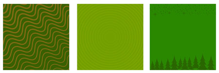 Green Christmas geometric background collection. Merry Christmas poster, social media post layout, quiz backdrop, square banner design template setのイラスト素材