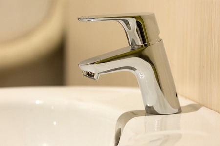 Modern bathroom washbasin faucetの写真素材