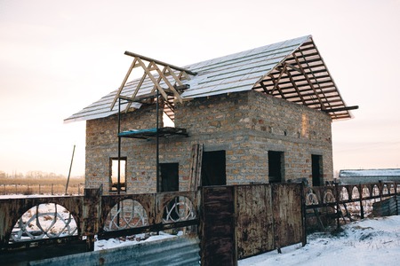 unfinished double decker little Houseの写真素材