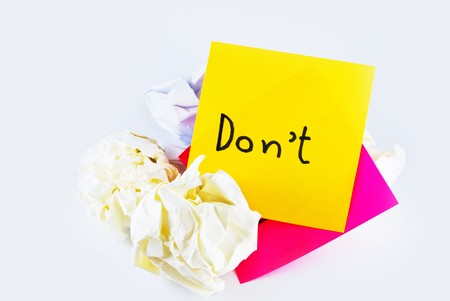 wrinkled paper with note pad reminder の写真素材