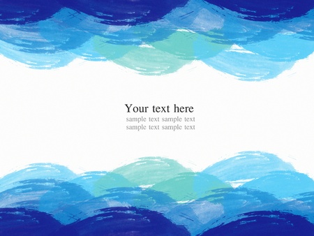 abstract water color frame , painting blue tone like the sea and ocean backgroundの写真素材