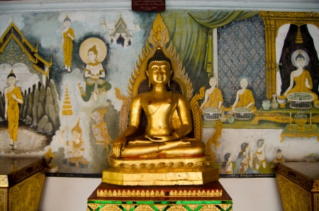 Golden Buddha Statue in Buddha Temple ,Thailandのeditorial素材